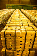 a lot of gold bars