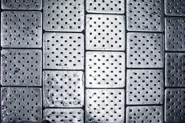 metal tiles grey iron background