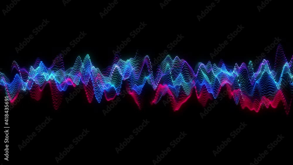 Poster animation. abstract glowing lines background. wavy form neon line structure. futuristic blue,red col