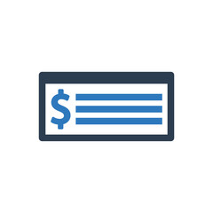 Bank check - finance payment icon sign symbol