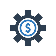 Finance gear icon - Money settings icon