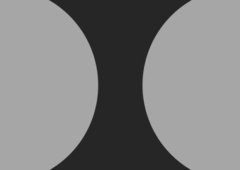 Two grey semi circles with copy space on black background