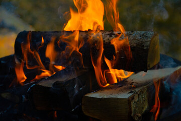 fire burning in a fireplace