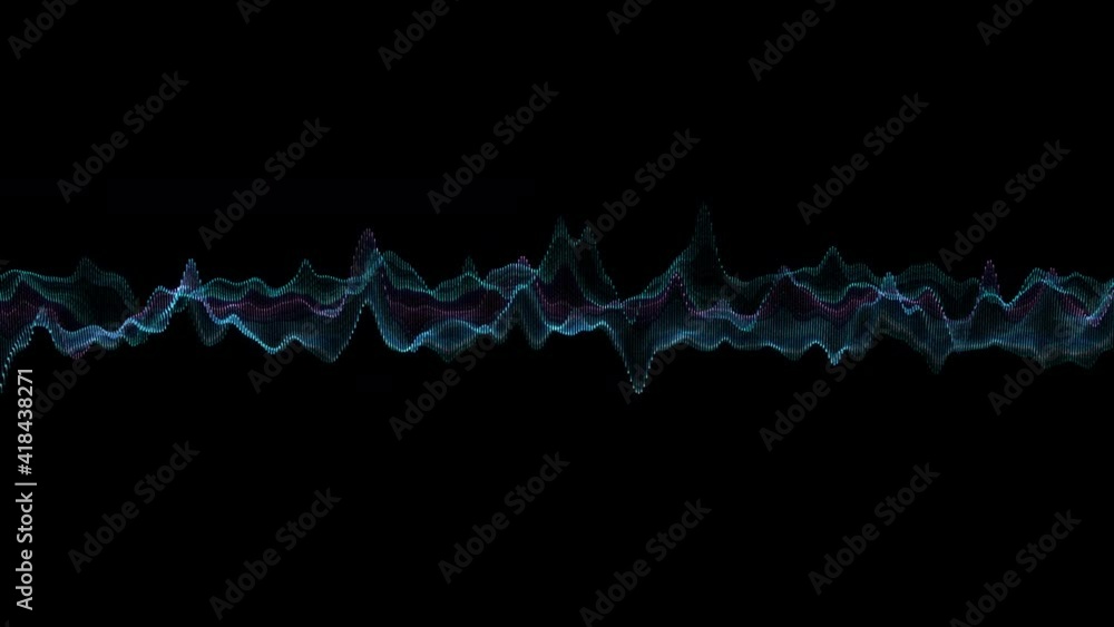 Poster abstract animation glowing lines background. wavy form neon line structure. futuristic blue color. t