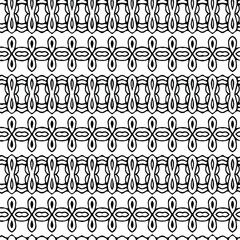 Geometric vector pattern with triangular elements. Seamless abstract ornament for wallpapers and backgrounds. Black and white patterns..