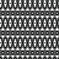 Geometric vector pattern with triangular elements. Seamless abstract ornament for wallpapers and backgrounds. Black and white patterns..