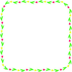 Pink floral decorative frame spring tulip
