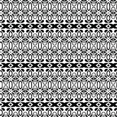 Geometric vector pattern with triangular elements. Seamless abstract ornament for wallpapers and backgrounds. Black and white patterns..