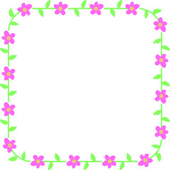 Pink floral decorative frame spring
