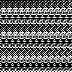 Geometric vector pattern with triangular elements. Seamless abstract ornament for wallpapers and backgrounds. Black and white patterns..
