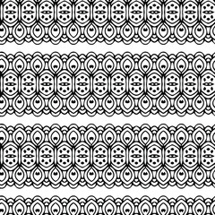 Geometric vector pattern with triangular elements. Seamless abstract ornament for wallpapers and backgrounds. Black and white patterns..