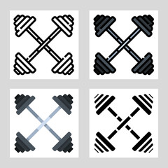 Lifting weights icon vector design in filled, thin line, outline and flat style.
