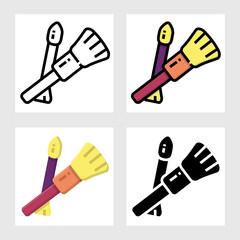 makeup brush icon vector design in filled, thin line, outline and flat style.