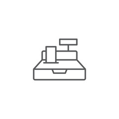 cash register line icon outline vector sign linear style pictogram isolated on white symbo