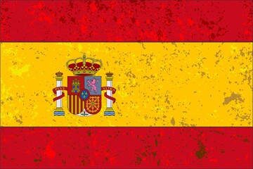 Spain Flag Rustic Grunge Vector Illustration Background