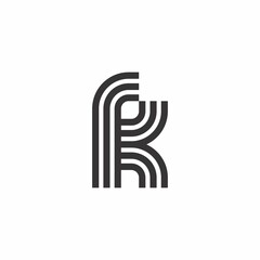 letter KR logo line luxury