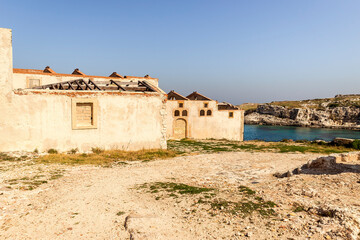 Ancient Ruins of The Tonnara di Santa Panagia (Tuna Fishery) In Syracuse, Sicily – Italy.