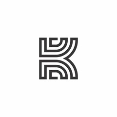 letter K logo line dimensional woven, intertwined, knots