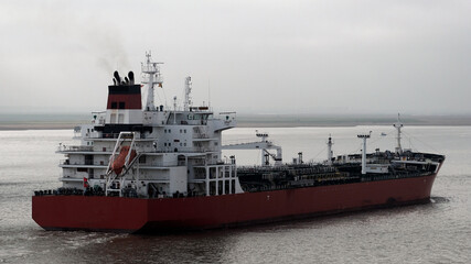 Oil tanker in the port of Antwerp