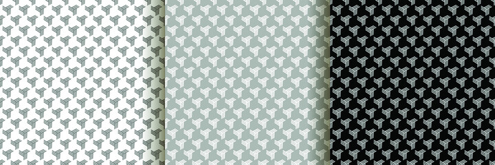 A set of seamless patterns in a classic style. Strict correct pattern for the fabric. Geometric pattern. Speckled fabric.