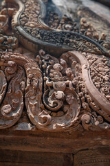 Banteay Srei Temple is an ancient temple in archaeological site in Cambodia.
