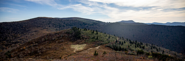 panorama of the mountains in autumn