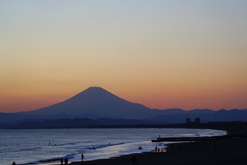 富士山の夕景