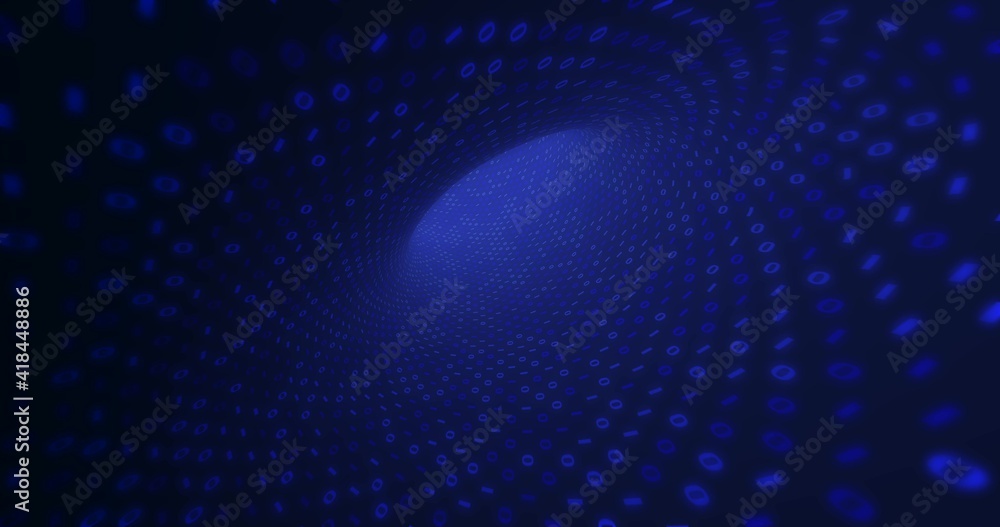 Aufkleber neon digital binary tunnel. background for network, big data, data center, digital event. 3d illustr