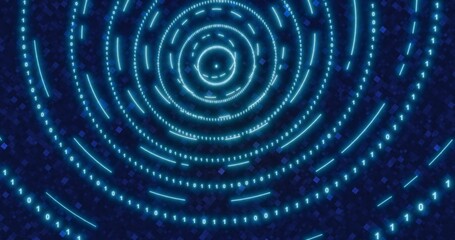 Neon Digital binary tunnel. background for network, big data, data center, digital event.