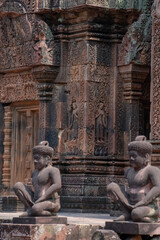 Banteay Srei Temple is an ancient temple in archaeological site in Cambodia.