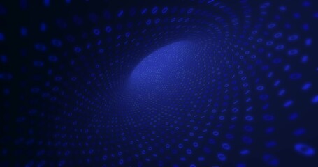 Neon Digital binary tunnel. background for network, big data, data center, digital event. 3D illustration