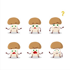 Cartoon character of champignon with what expression