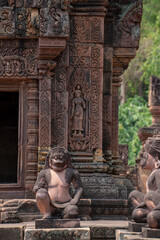 Banteay Srei Temple is an ancient temple in archaeological site in Cambodia.