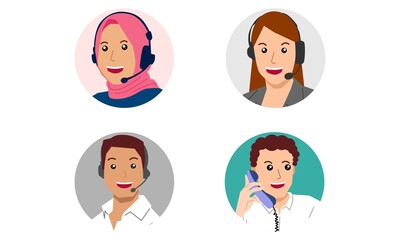 Set of customer service character. Can use for profile, avatar, character, card and poster