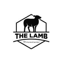 Sheep farm vintage logo icon design