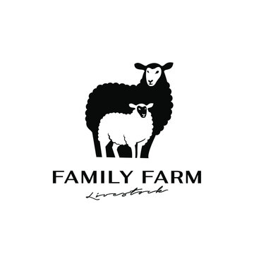 Sheep farm logo icon design