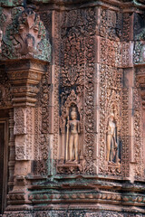 Banteay Srei Temple is an ancient temple in archaeological site in Cambodia.