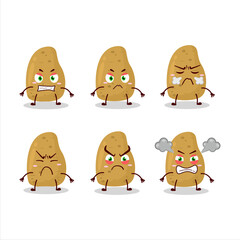 Potatoe cartoon character with various angry expressions