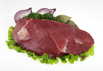 beef steak with green salad