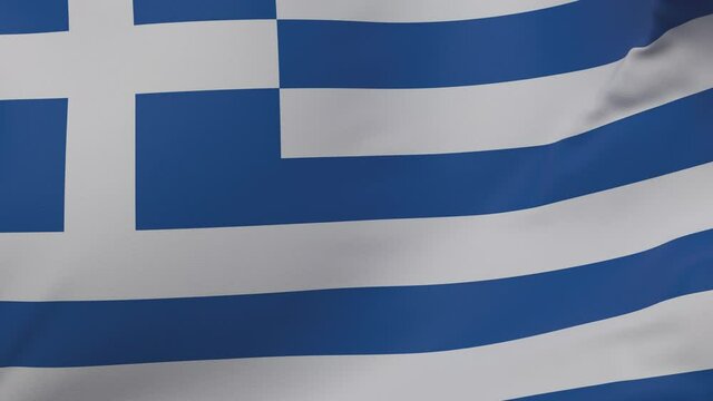 Greece waving flag seamless loop animation 4k.