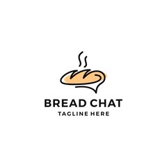 Bread chat logo design vector illustration
