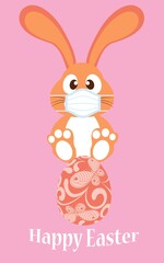 Easter rabbit, easter Bunny and protective mask
