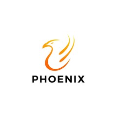 Stylish phoenix logo design vector illustration