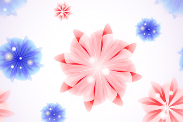 Abstract color illustration with flowers.