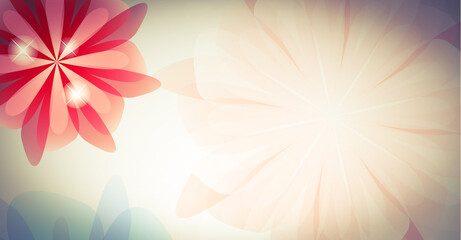 Abstract color illustration with flowers.