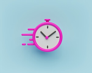 quick, fast, speed time icon. minimal style Business concept. 3d rendering - obrazy, fototapety, plakaty