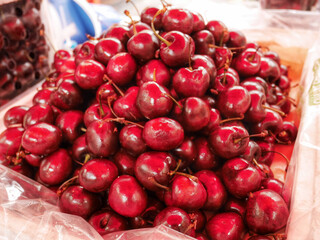 red cherries in a pile