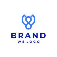 W8 logo vector modern simple combination design concepts