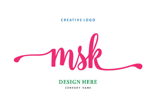 MSK Letter Logo Design on White Background. MSK Creative Initials Letter  Logo Concept Stock Vector - Illustration of abstract, mskminimalist:  242462006