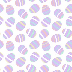 Rainbow Pastel Easter Egg Seamless Pattern Background
